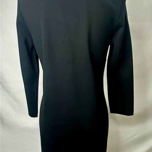 J.McLaughlin Falcon Dress Black Sheath Gold Button down Size S - Picture 9 of 14